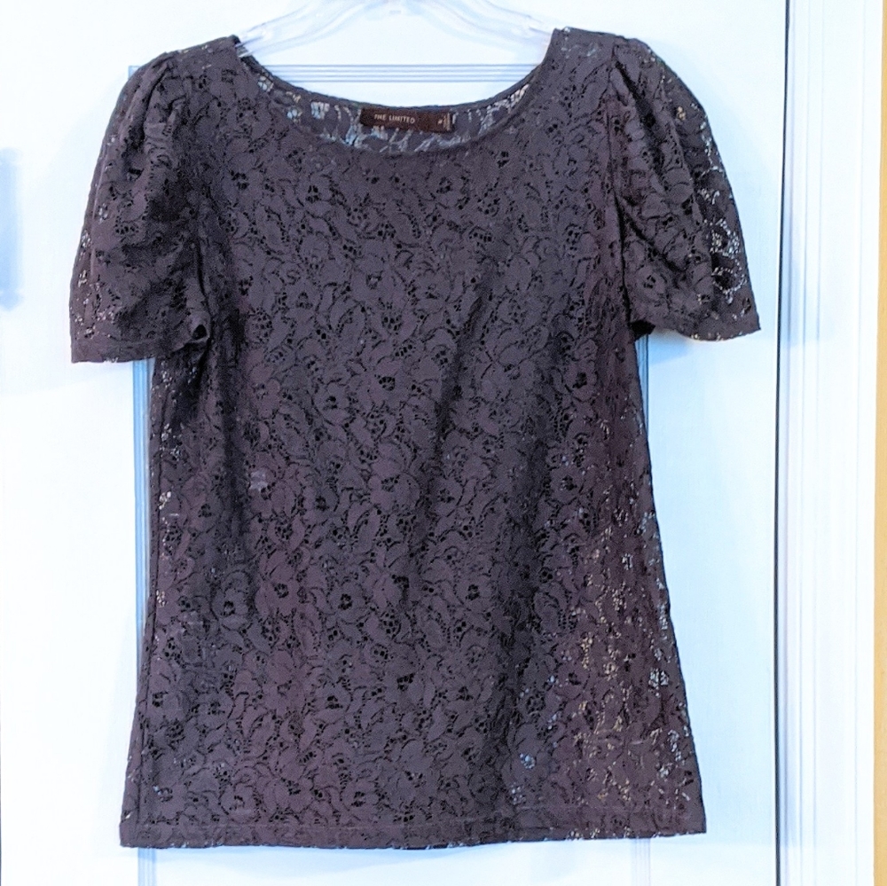 ✨2 for $25✨ Limited top, lacy w/ puff sleeves, EUC